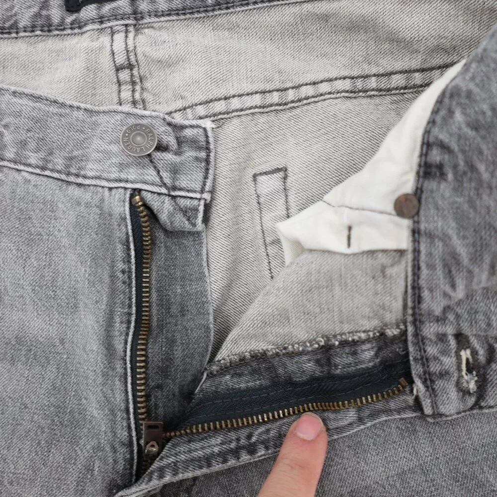Polo Ralph Lauren Jeans Mens 34 36x30 Sullivan Slim Distressed Denim Rips gray